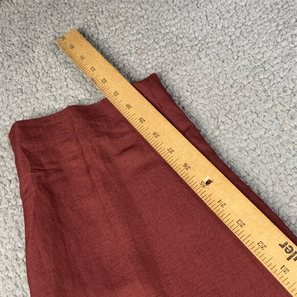 AKA Eddie Bauer Pants Womens Size 16 Vintage Red Brown Pleated Ankle Linen 90s - Picture 7 of 13